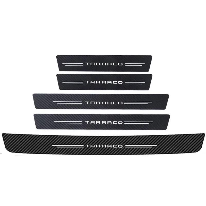 For Seat Tarraco  Auto Door Threshold Sill Protective Rear Trunk Bumper Guard Stickers Carbon Fiber Car Door Pedal Strips