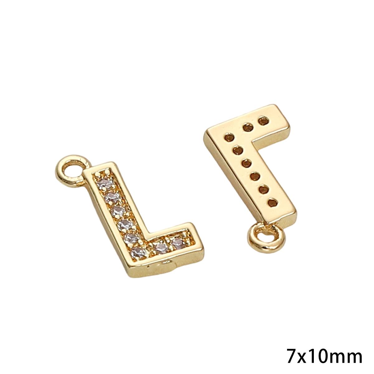 

Медный циркониевый кулон с 26 буквами для изготовления ювелирных изделий своими руками, аксессуары для рукоделия L
