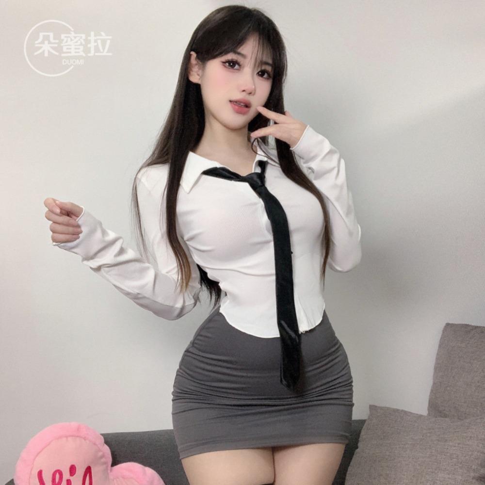 Domila Sex Uniform Pure Desire Suit Sexy Skirt Underwear Female Seduction Nightclub Secretary Teacher F669