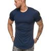 Mens Fashion Solid Color Fitness Tops Short Sleeve Casual Cotton Tee T-shirts
