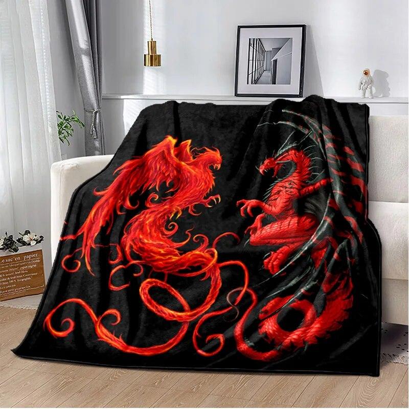3D Printing Dragon Pattern Blanket Sheet Sofa Cover Office Hiking Watch TV Warm Blanket Picnic Blanket Bedroom Blanket