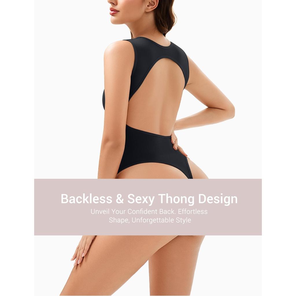 Seamless Thong Bodysuits for Women Tummy Control Shapewear One Piece Leotard Shirt Going Out Romper Tops Waist Trainer Slimming Body Shaper