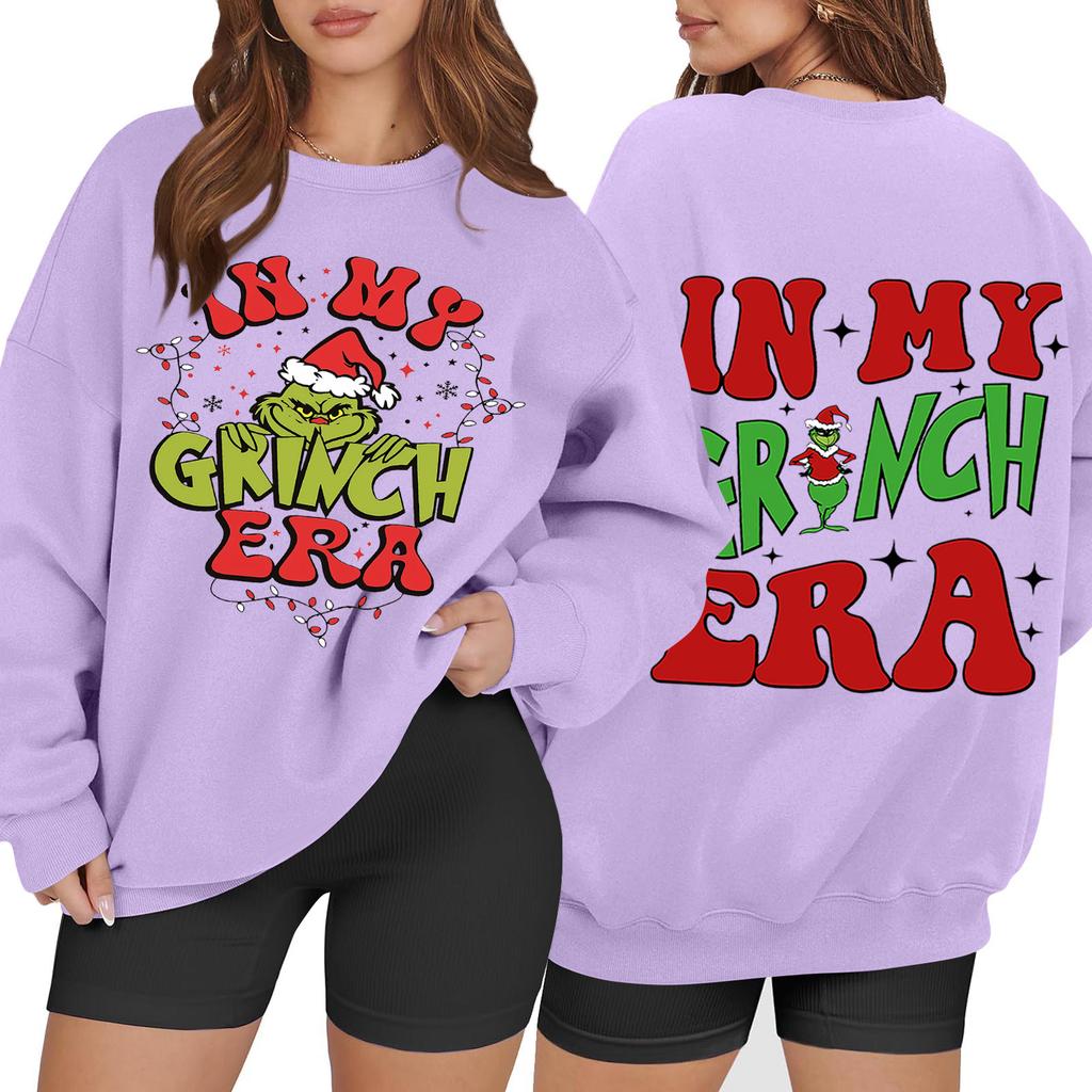 Women's Casual Fashion Long Sleeve Christmas Printed Round Neck Sweatshirt Top