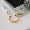 Adjustable Open End Twist Design Bracelet Allergy Proof Sturdy Steel Fashion Twist Bangle Jewelry Gift For Her
