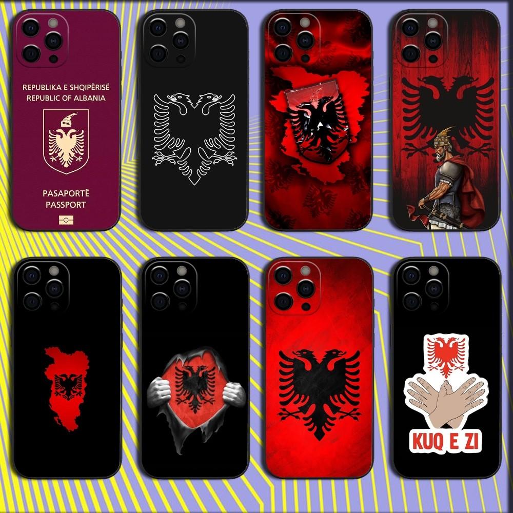 Funny Albania Albanians Flag Phone Case For iPhone 17 16 15 14 13 12 11 Pro Max Mini SE 7 8 Plus 17E Air Shockproof Soft Cover