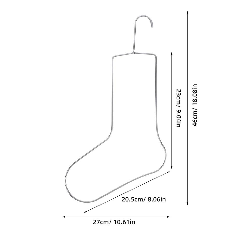 2Pcs Sock Display Rack Metal Sock Blockers Stainless Steel Drying Hanger for Knitting Crochet Socks Foot Display for Socks