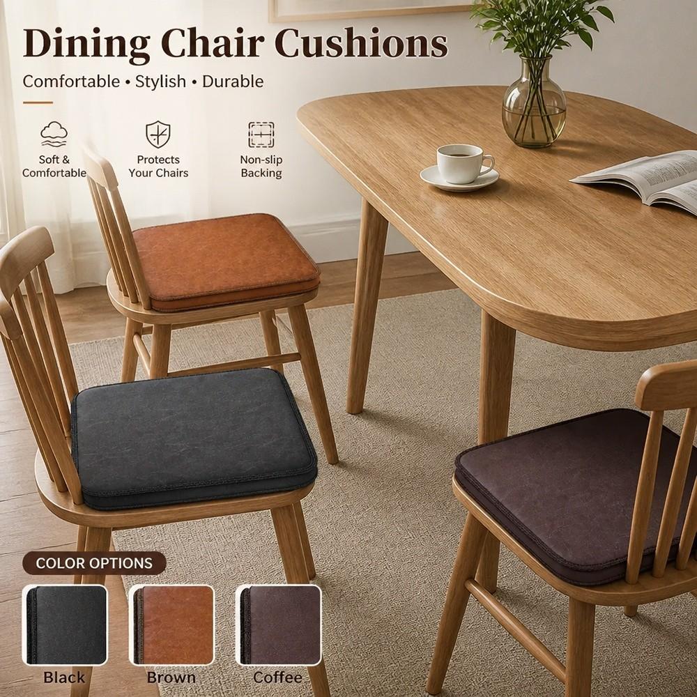40×40cm/45×45cm PU Leather Seat Cushion High Resilience Seat Cushion Pad Chair Seat Pad