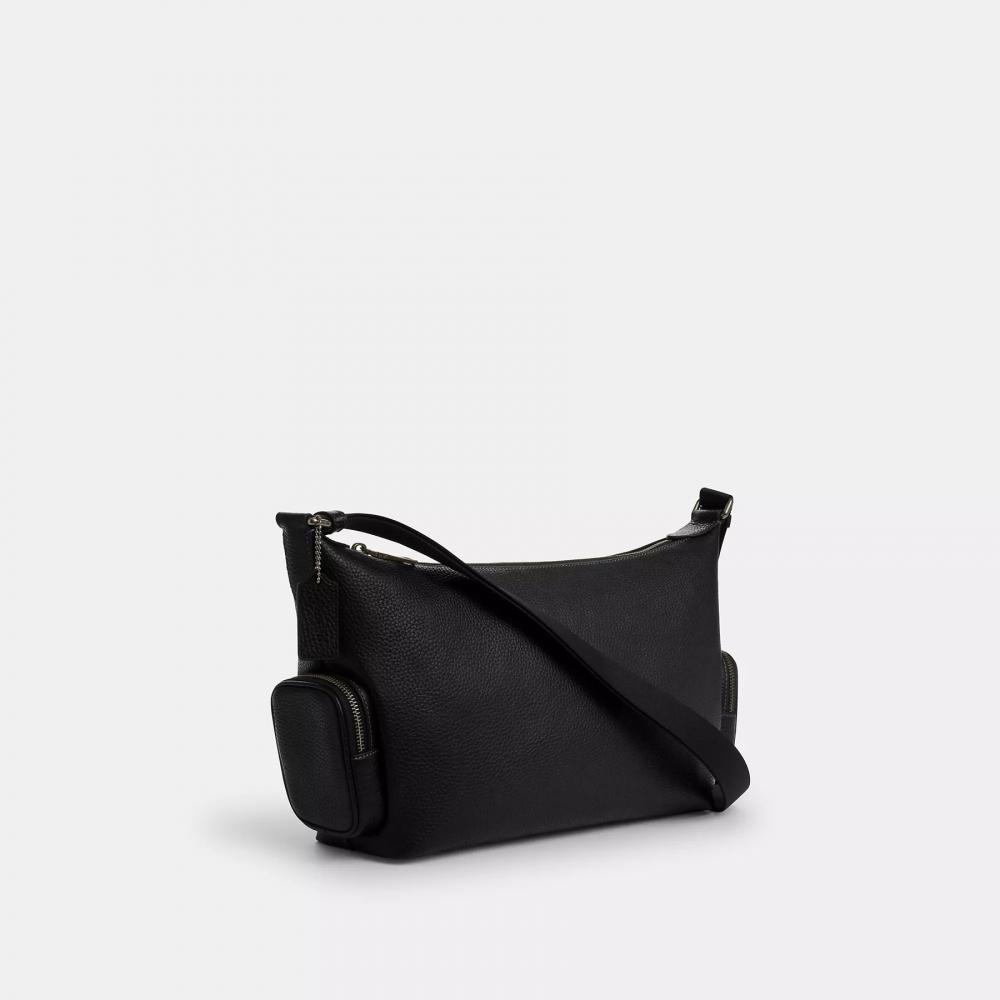 Coach Finn Crossbody Bag With Pockets Gunmetal Black