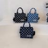 Chessboard denim bag color matching diamond handbag new simple and versatile small square bag shoulder messenger bag