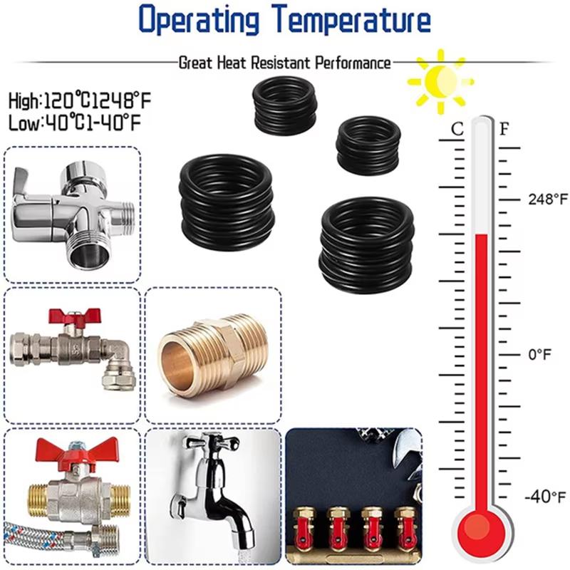 Nitrile Rubber O Ring Set 18 Sizes Oil Water Resistant High Pressure Round Seal Gasket For Auto Plumbing Machinery Repair Engine Gaskets 6