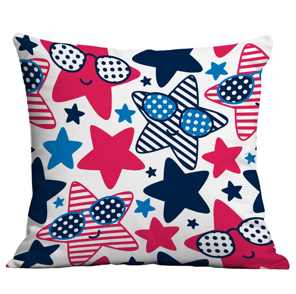 Fünfzackige Sterne und Streifen Bunte Flaggen Kissenbezug Zuhause Sofa Kissenbezug