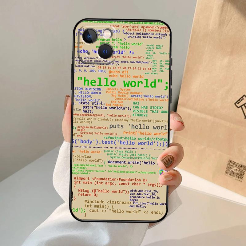 

Programming Languages Phone Case For iPhone 16 15 14 11 12 13 Pro Max Mini Plus X XS Max XR Cover Coque iPhone 12 mini