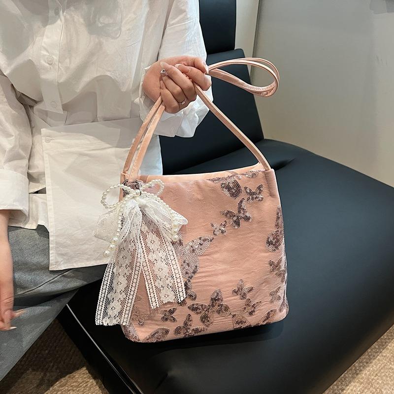 Embroidered canvas bag bag female lace fairy casual tote bag literary large-capacity versatile shoulder bag
