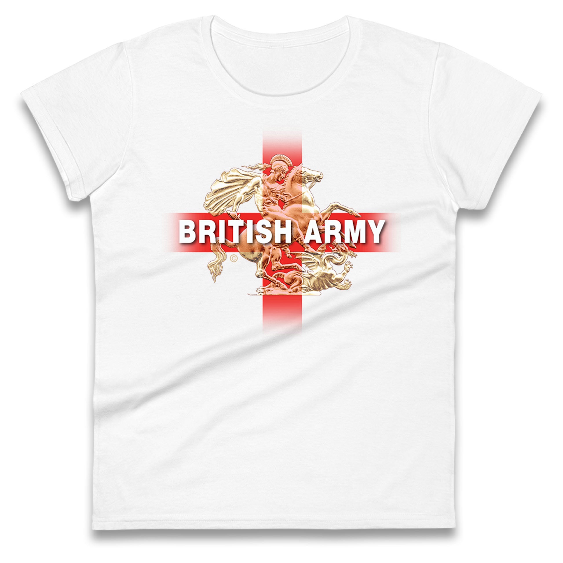 British Army St George & The Dragon Womens Tee T Shirt Mens Tops Unisex Top 2XL