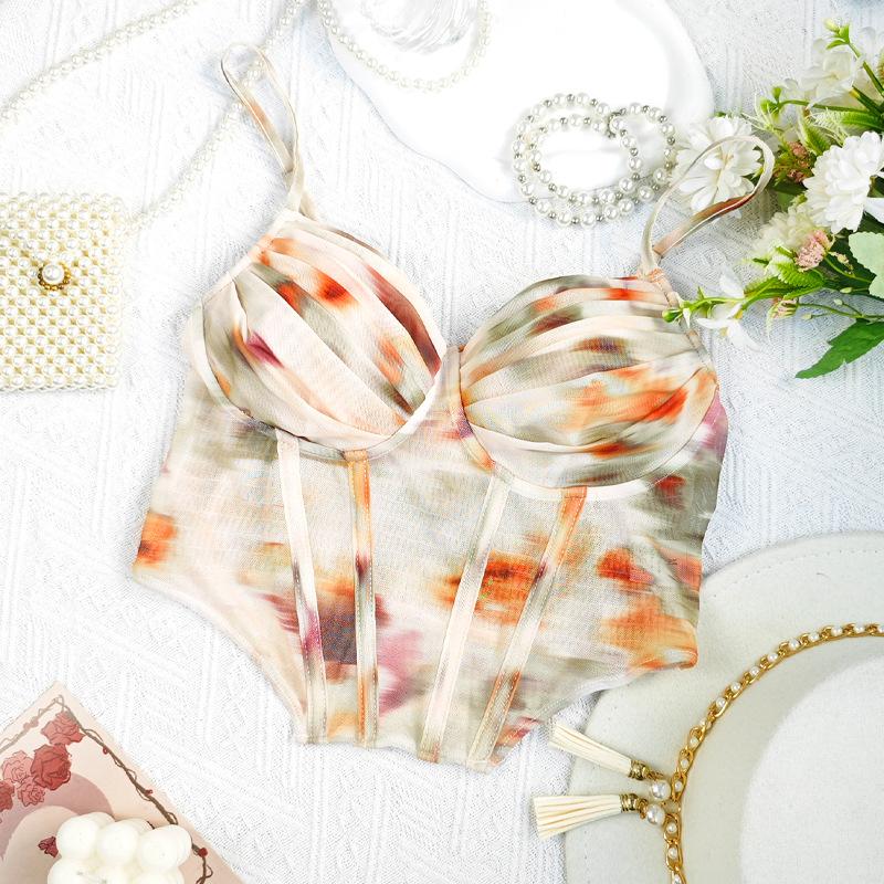 Ladies' Summer Sexy Corset Fashionable Printed Camisole Vest Summer Women's Streetwear Women's Tank Tops