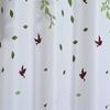 New Willow Leaf Bird Curtain Living Room Bedroom Decorative Rod Study Single Panel Made Of Polyester With Punched Washable Sitting Ready