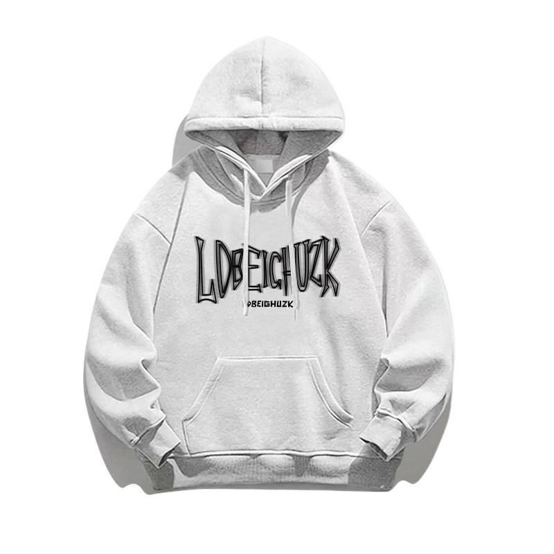 Men's American Retro Fleece-Lined Hoodie, Autumn/Winter 2025 Heavyweight Trendy Outerwear.