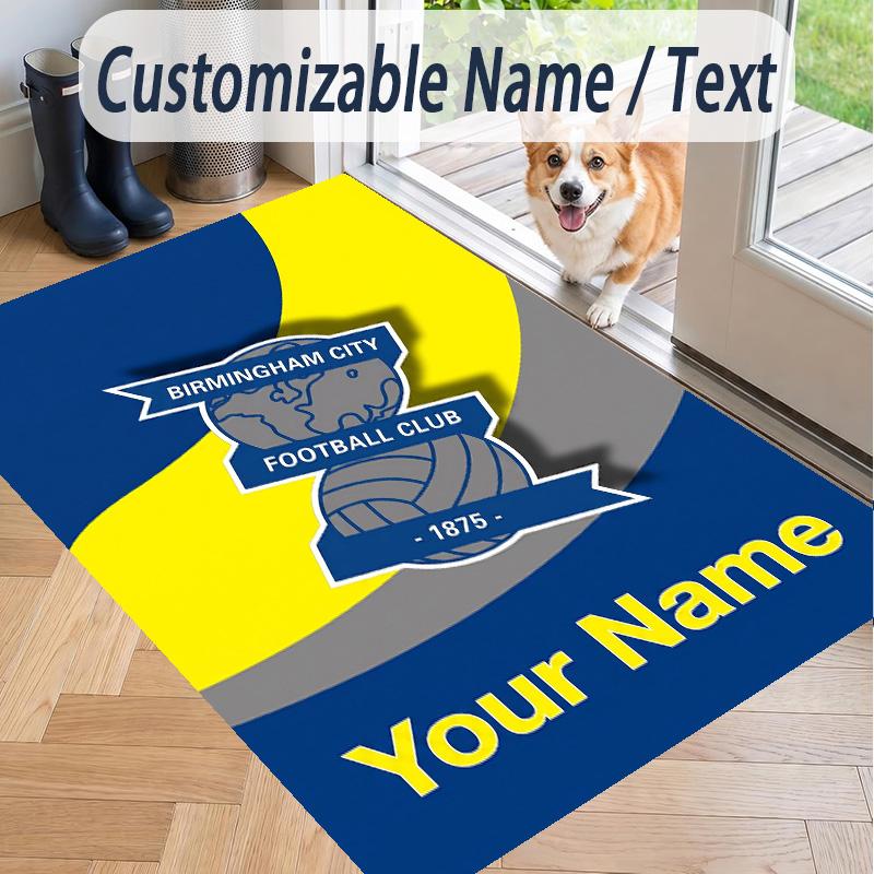 Custom Text Printed Rug BIRMINGHAM CITY Football Non Slip Floor Carpet For Home Room Decor