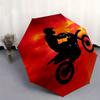 1 Stück Motorrad Sonnenuntergang Thema Hochwertiger Regenschirm, Automatisches Öffnen und Schließen, Multifunktionaler Regenschirm G0811055