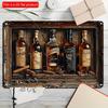 2D Flat Wooden Sign 30*20cm Whiskey & Cigar Themed Square Wooden Sign - Perfect for Bar, Restaurant, Home Decor | Versatile Hanging Wall Art