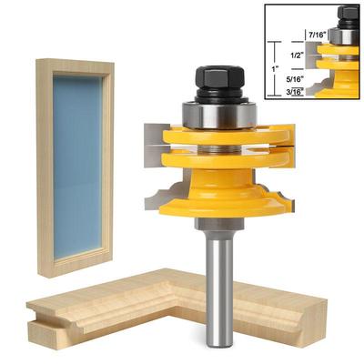 Rail de porte en verre et Stile, tige de 8mm 12mm 1/2 pouces, mèche de routeur réversible, outil de coupe du bois, mèches de routeur pour le travail du bois 1 pièce