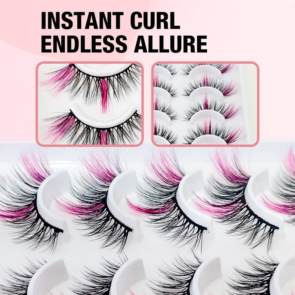 Colorful Imitation Mink Fur False Eyelashes with Natural Curl
