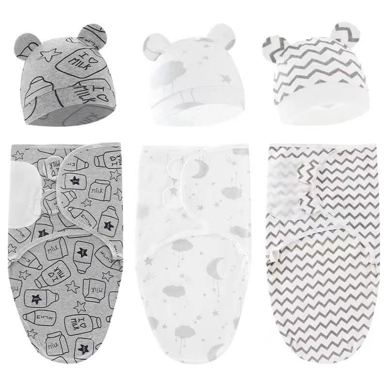 Newborn Baby Spring Cocoon Sleeping Bag Infant Anti-kick Quilt Room Package Towel Cartoon Pattern Cotton Fill