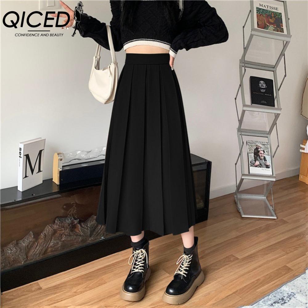 

QICED Женская Модная Повседневная Летняя Весенняя Юбка M чёрный