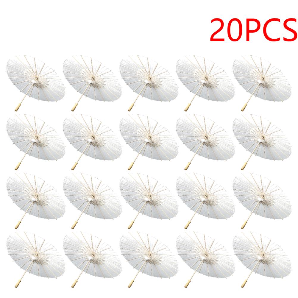 1-20PCS Paper Parasol Wedding Paper Umbrella Party Favor 60cm White Umbrellas for Bridal Shower Centerpieces Photo Props