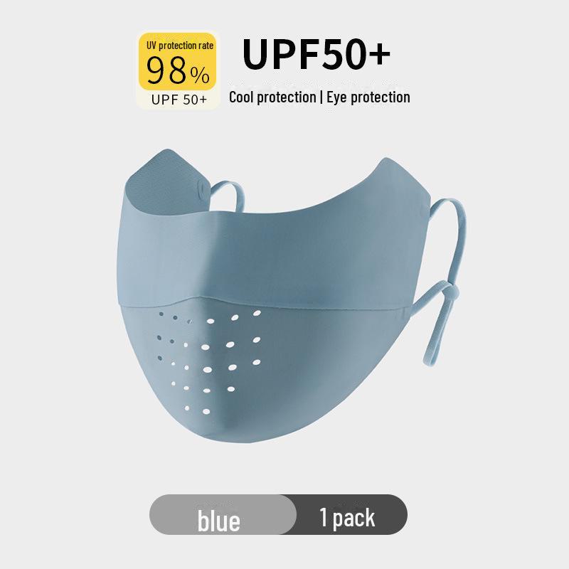 Женская полнолицевая УФ-защитная шелковая солнцезащитная маска с покрытием шеи