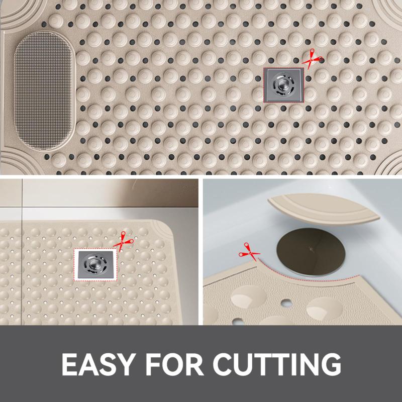 Three Color Anti Slip Bathroom Mat Shower Toilet Washroom Bathtub Massage Household Floor Pad For Home Daily Use Accessory Kit