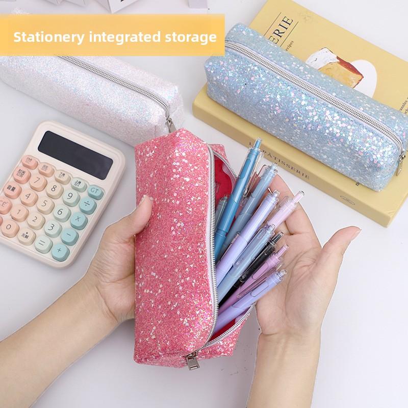 Korean Stationery Pencil Cases For Girls Glitter Pencil Case Trousse Pen Case Sequin Estuche School Supplies Pencil Pouch