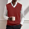 Maglione lavorato a maglia senza maniche con scollo a V da uomo