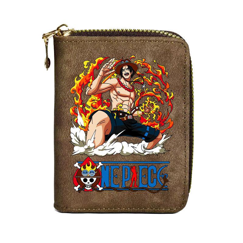 One Piece Zipper PU Wallet Short Multiple Card Slots Purse 10.5x8x2.5cm