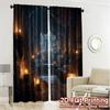 2pcs   2D FLAT PRINTING Curtains (Without Rod) Ancient Cavern Modern Curtains Versatile 100% Polyester Curtains Decorations