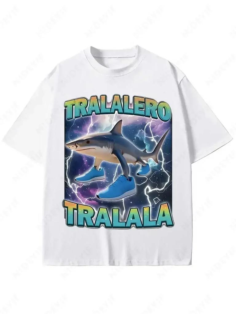 Tralalero Tralala Funny Shark Meme T-shirt Gifts Women's Fashion Gothic Vintage T-shirts Casual T Shirt