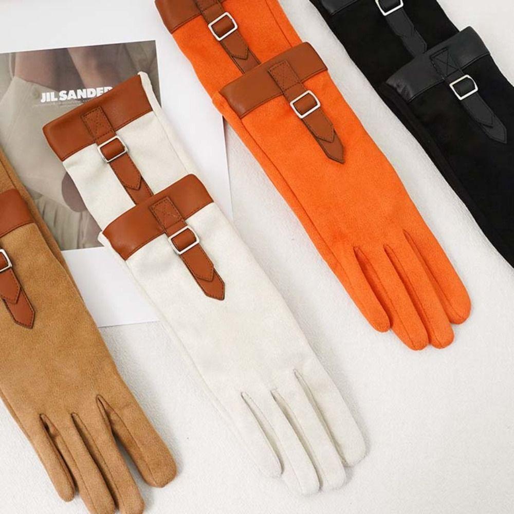 Thickened  Gloves Plush Winter Mittens Fashion Women Suede Velvet  Gloves  Ladies