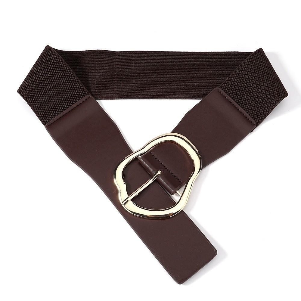 Adjustable Tying Pin Buckle Belt Elastic Leather Belt Women Waistband Belt  Dresses Accessory