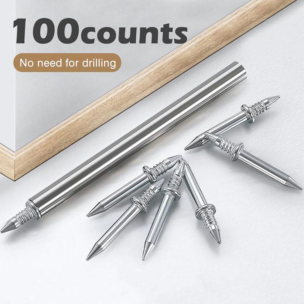 100pcs Carbon Steel Nails For Seamless Baseboard Installation High Strength Single Head Two-Way Hardware Non-Marking Nails