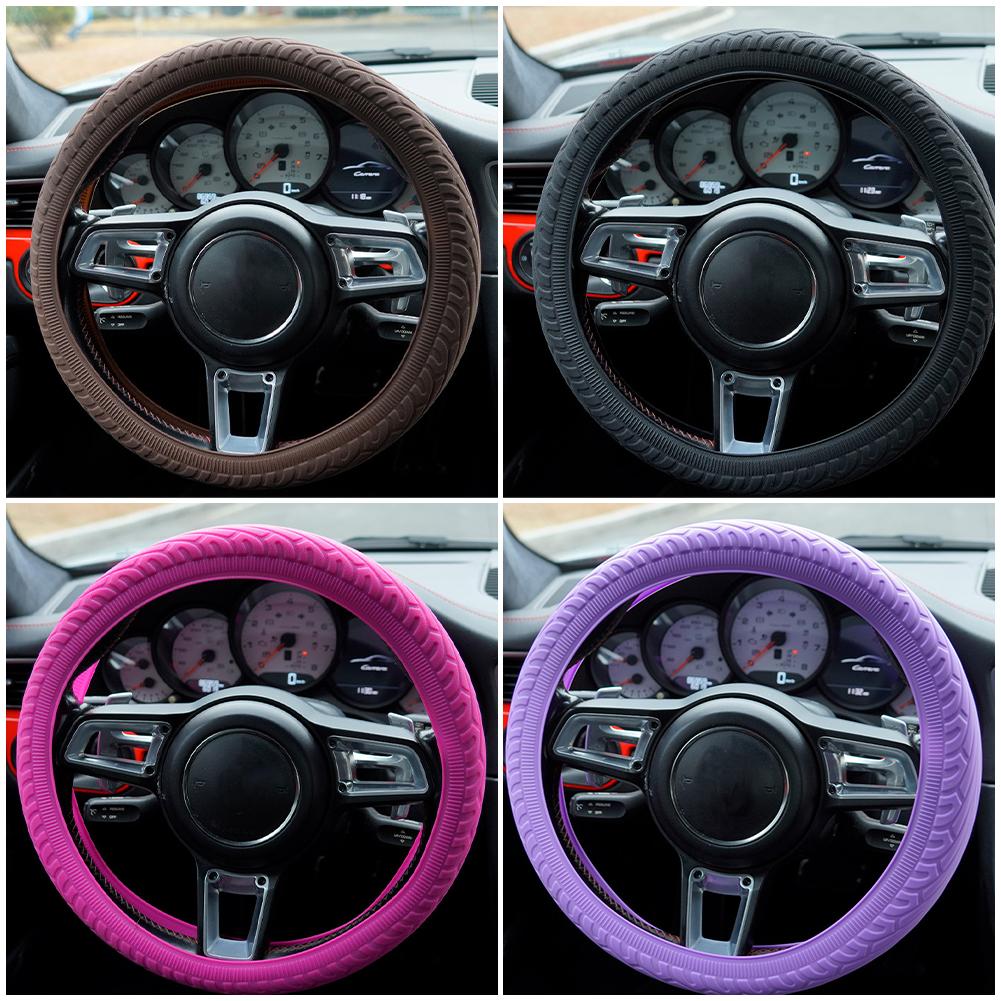 Universal Silicone Car Steering Wheel Case Cover Shell Skidproof Protective Car Handle Cover Car Interior Accessories