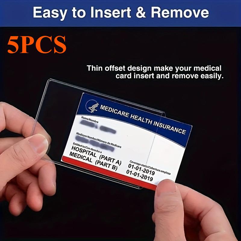 

Водонепроницаемый прозрачный чехол для держателя карт из ПВХ защищает кредитные карты, медицинские карты, удостоверения личности и многое другое. Прочный, кристально чистый и простой в использовании. 5PCS