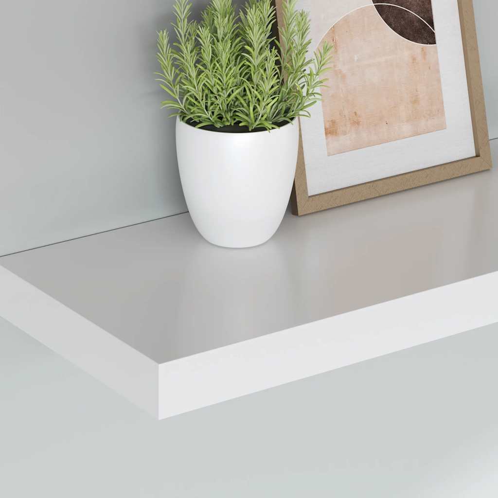 Floating Shelf White 80 X 23.5 X 3.8 Cm MDF