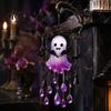 Alloy Chain Wind Chime Halloween Ghost Decoration, Vintage Sun Catcher with Faux Crystal Hanging Ornament Drops Tassels, Acrylic for Holiday