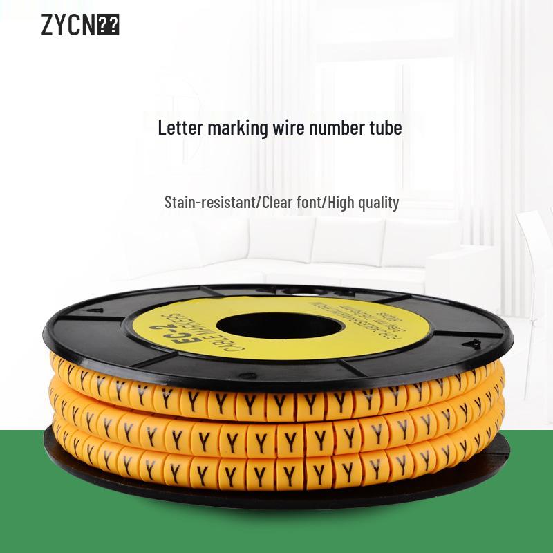 

Yellow EC Series Digital Number Tube Wire Marker Sleeve for Network Cables 0-9, 1 Roll, 2.5mm Diameter