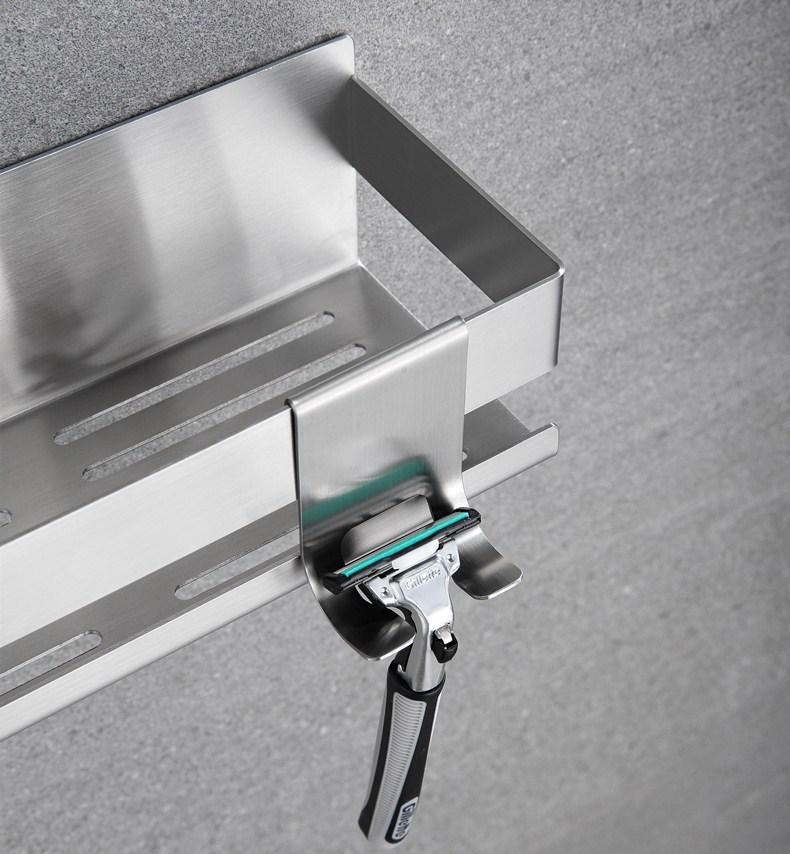 Moisture-Resistant, Anti-Corrosion 304 Stainless Steel Nail-Free Bathroom Shelf
