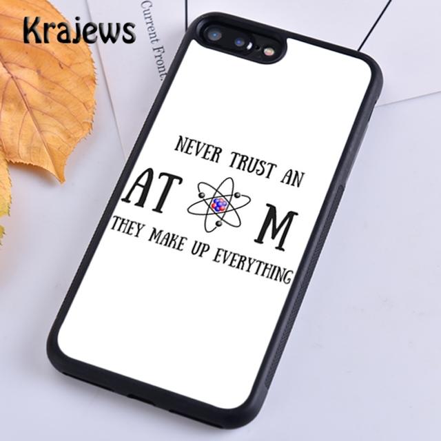 

Krajews Never Trust An Atom Cool Science чехол для телефона iPhone 14 5s 6s 7 8 plus X XR XS 11 12 13 pro max Samsung S21 S22 ultra Samsung S22ultra