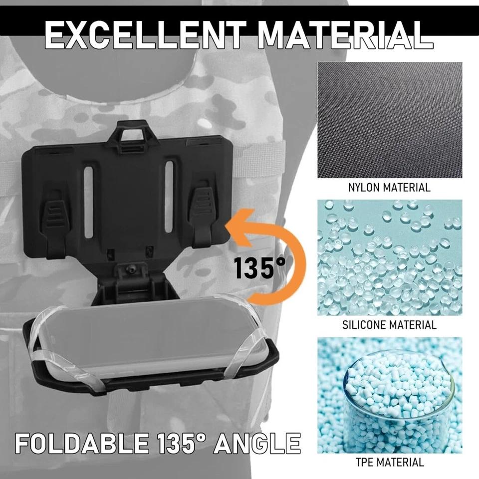 Outdoor Tactical MOLLE Folding Navigation Board Airsoft Map Case Admin Panel Mobile Phone Holder for Size 4.7-6.7in