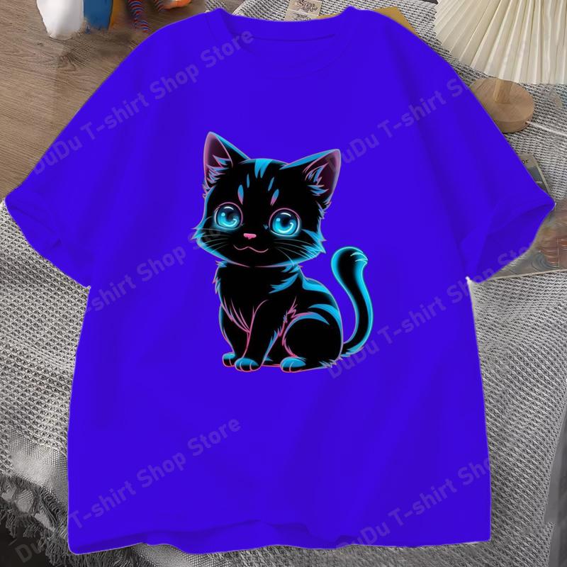 Hot Cat T Shirt UnisexWomens Funny Printing Tshirt Casual Cool Streetwear Fashion T Shirt Cat Lover Cartoon Shirt Tops