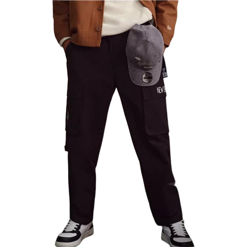New Era FW23 Logo Embroidered Casual Versatile Work Pants Unisex bottoms Black 13789079