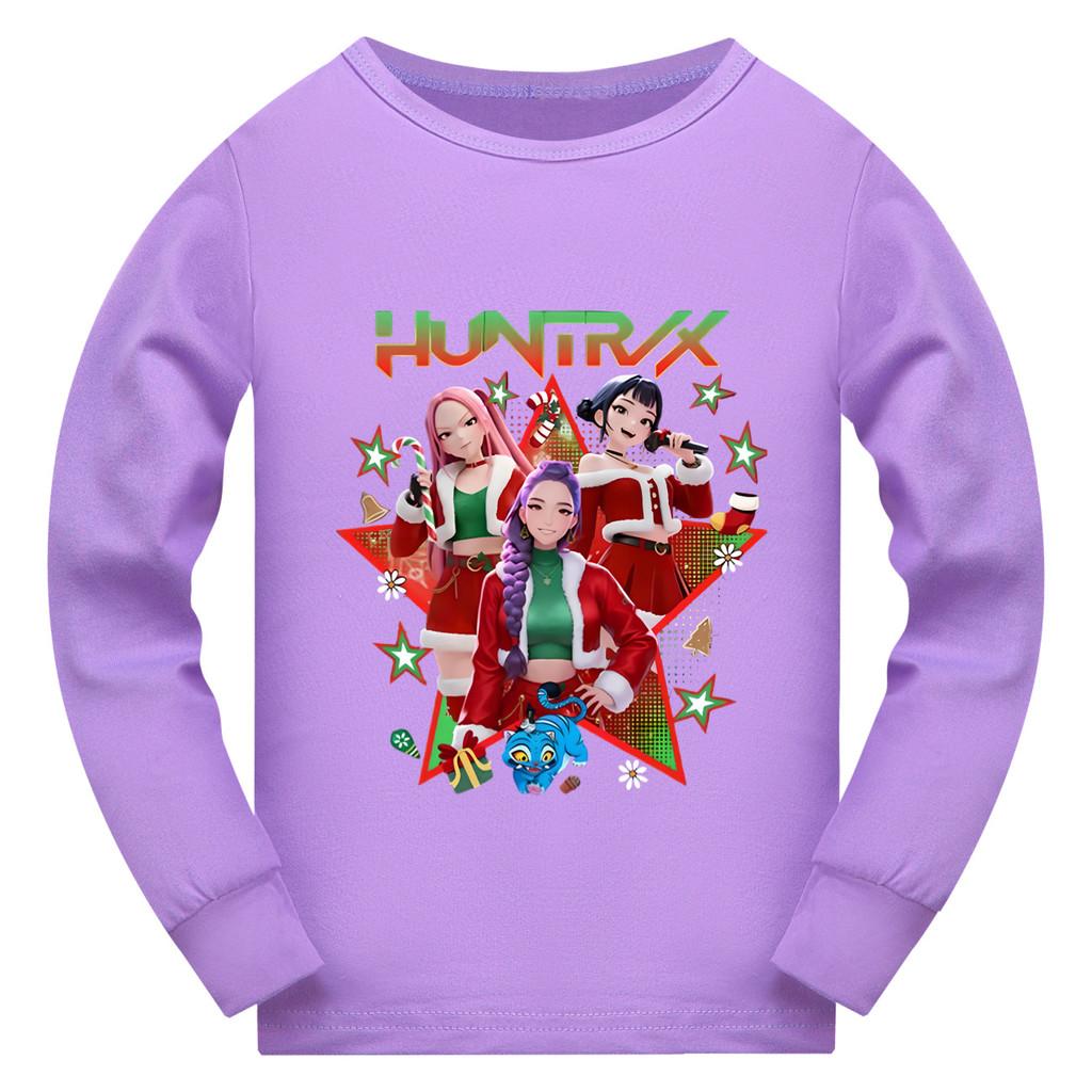 5182 Kids Girls Christmas New Year Rumi Zoey Mira Super Star Print Long Sleeves T-Shirt